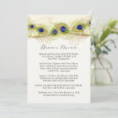 Modern Swirl Peacock Feathers Monogram Menu (Staand voorkant)