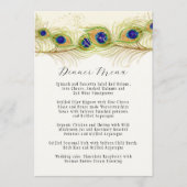 Modern Swirl Peacock Feathers Monogram Menu (Voorkant)