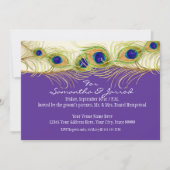 Modern Swirl Peacock Feathers Rehearsal Dinner Kaart (Voorkant)