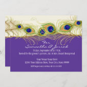 Modern Swirl Peacock Feathers Rehearsal Dinner Kaart (Voorkant / Achterkant)