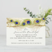 Modern Swirl Peacock Feathers Vrijgezellenfeest In Kaart (Staand voorkant)