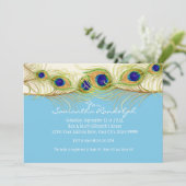 Modern Swirl Peacock Feathers Vrijgezellenfeest In Kaart (Staand voorkant)