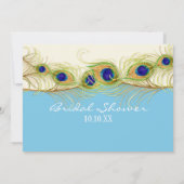 Modern Swirl Peacock Feathers Vrijgezellenfeest In Kaart (Achterkant)