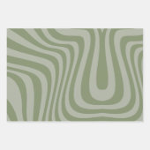 Modern Swirl Retro Trippy Abstract salie groen Inpakpapier Vel (Voorkant 3)