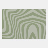 Modern Swirl Retro Trippy Abstract salie groen Inpakpapier Vel (Voorkant 2)