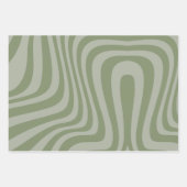 Modern Swirl Retro Trippy Abstract salie groen Inpakpapier Vel (Voorkant)