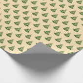 Modern Swirl Ribbon Christmas Trees Cadeaupapier (Hoek)