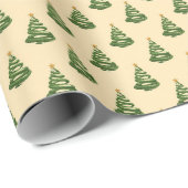 Modern Swirl Ribbon Christmas Trees Cadeaupapier (Rol Hoek)