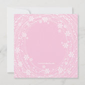 Modern Swirl Snowflakes Holiday Party Pink Kaart (Achterkant)
