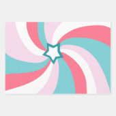 Modern Swirl Star Green Pink Inpakpapier Vel (Voorkant 2)