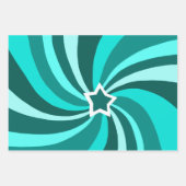 Modern Swirl Star Green Pink Set of  Inpakpapier Vel (Voorkant 3)
