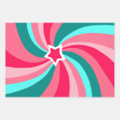 Modern Swirl Star Green Pink Set of  Inpakpapier Vel (Voorkant)