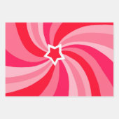 Modern Swirl Star Red Pink Set of  Inpakpapier Vel (Voorkant 3)