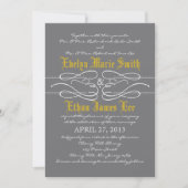Modern Swirl Wedding Invitation Kaart (Voorkant)