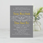 Modern Swirl Wedding Invitation Kaart (Staand voorkant)
