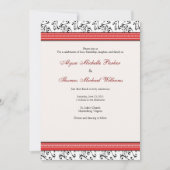 Modern Swirl Wedding Invitation (rood) Kaart (Voorkant)