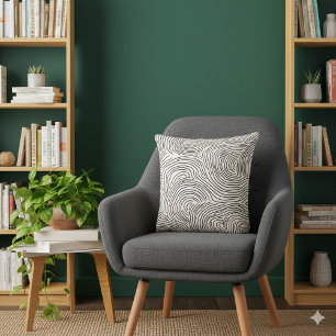 Modern Swirl Zwart & wit vloeiend patroon Kussen