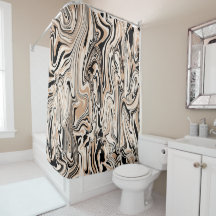 Modern Swirls Waterverf Black Pattern