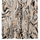 Modern Swirls Waterverf Black Pattern Douchegordijn (Voorkant)