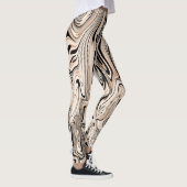 Modern Swirls Waterverf Black Pattern Leggings (Rechts)
