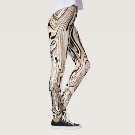 Modern Swirls Waterverf Black Pattern Leggings
