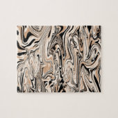 Modern Swirls Waterverf Black Pattern Legpuzzel (Horizontaal)