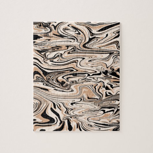 Modern Swirls Waterverf Black Pattern Legpuzzel (Verticaal)