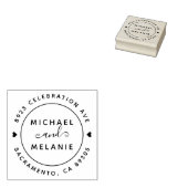 Modern Swirls Weduwen Ronde Adres Rubberstempel (Gestempeld)