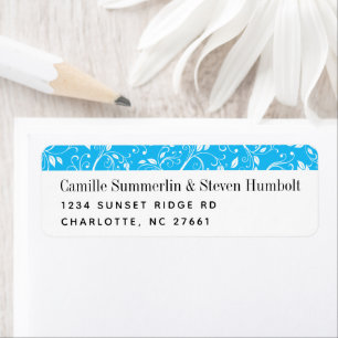 Modern Swirly Vines Return Address Label