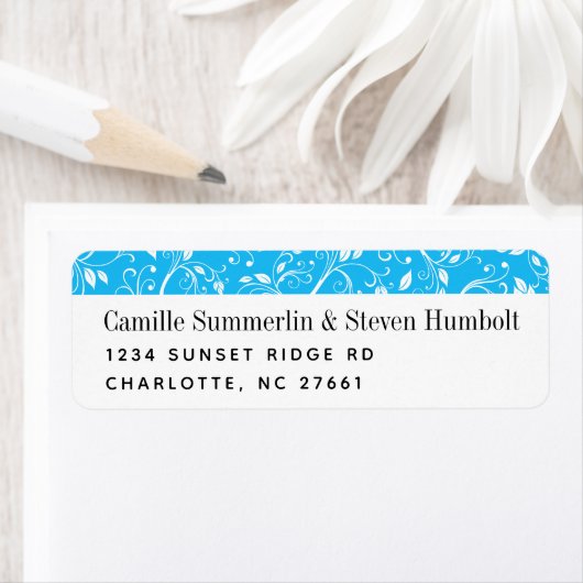 Modern Swirly Vines Return Address Label (Insitu)