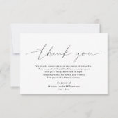 Modern sympathie erkenning script Dank u Bedankkaart (Voorkant)