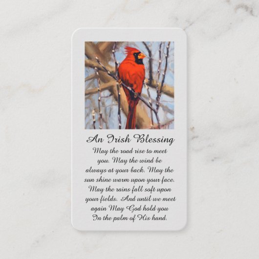Modern Sympathy Card with Cardinal Bird Visitekaartje (Voorkant)