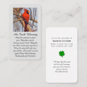Modern Sympathy Card with Cardinal Bird Visitekaartje (Voorkant / Achterkant)