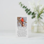 Modern Sympathy Card with Cardinal Bird Visitekaartje (Staand voorkant)