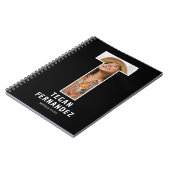 Modern "T" Foto Initiaal Monogram Notitieboek (Linkerzijde)