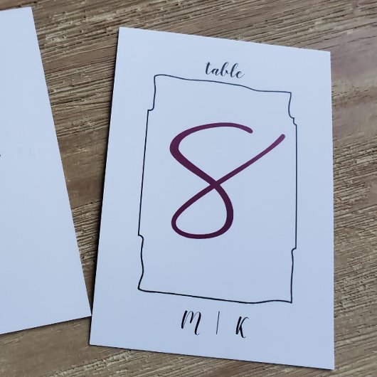 Modern tabelnummer Kaart | Bruiloft