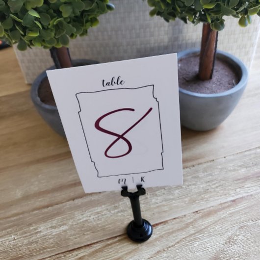 Modern tabelnummer Kaart | Bruiloft