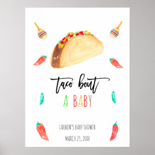 Modern Taco Bout a Baby Fiesta Baby shower Welkom Poster