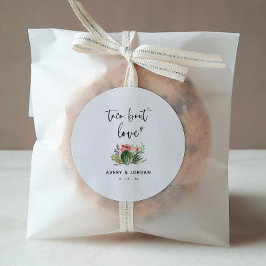 Modern Taco Bout Love Cactus Succulent Wedding Ronde Sticker