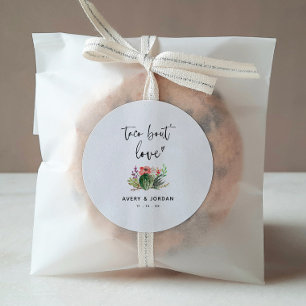 Modern Taco Bout Love Cactus Succulent Wedding Ronde Sticker