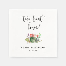 Modern Taco Bout Love Cactus Succulent Wedding Servet