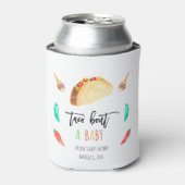 Modern Taco over een Baby Fiesta Baby shower Blikjeskoeler (Blikje Voorkant)