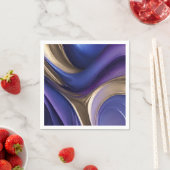 Modern Tafeldecor-Blauw Paarse en Gouden Servet (Insitu)