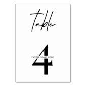 Modern tafelnummer zwart-wit prijsuitreiking (Voorkant)