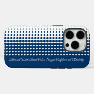 Modern Tagline Script Blauw Wit Halve Tone iPhone 16 Pro Hoesje