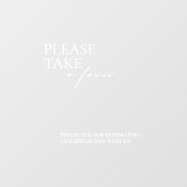 Modern Take a Favor Glass/Mirror Decal Sign (Vel)