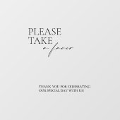 Modern Take a Favor Mirror Decal Sign Script (Vel)