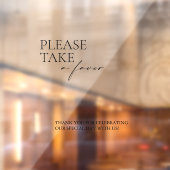 Modern Take a Favor Mirror Decal Sign Script (Vel 2)