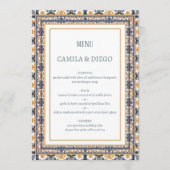 Modern Talavera Erfgoed Elegante Trouw Menu (Voorkant)