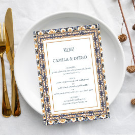 Modern Talavera Erfgoed Elegante Trouw Menu